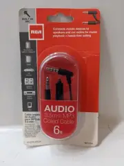 NEW RCA Audio 3.5 mm MP3,MP4 Coiled Cable 6 ft/1.8 m W/Built In Mic AH208CMICR