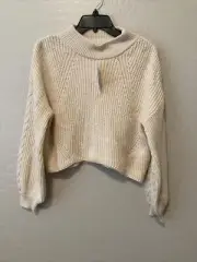 $45 NORDSTROM BP NEW KNIT CROP LONG SLEEVE SWEATER | S