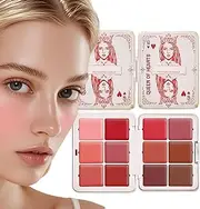 Face Blush Palette - 12 Colors Cream Blush & Concealer Palette - Blush Highlighters Bronzer Powder All In - Lightweight Multi-functional Smudge Proof Long Wearing Blush Palette For Natural Finish