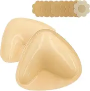 [Homiliky] Double-Sided Sticky Push-Up Bra Inserts,Silicone Bra Inserts,Women Instantly Boob Lift Boost Padded|Swimsuit Invisible 2024 New Triangle Chest Pads Breast Enhancers Push-up/Gathering for Bikini