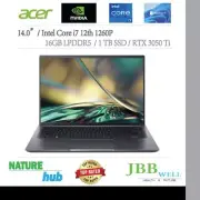 Acer Swift X 14.0", Intel Core i7 12th 1260P, 16GB LPDDR5, 1 TB SSD, RTX 3050 Ti