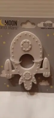 Moon and Stars Silicone Teether - Rocket Ship
