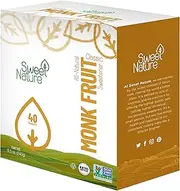 Sweet Nature, Monk Fruit Sweetener Classic Non GMO Gluten Free Sugar Substitute, 8.5 Ounce (Pack of 40)