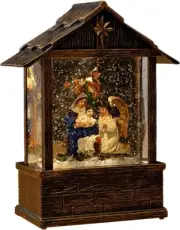 Nativity Christmas Snow Globe Lantern, Christmas LED Nativity Jesus Snow Globe G