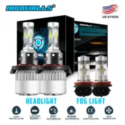 for 2005-2012 Ford Mustang Combo LED Headlight Hi/Lo + Fog Light Bulbs Lamps Kit (for: Ford)