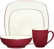 [Noritake] 4-Piece Colorwave Square Place Setting 4 pc. Raspberry