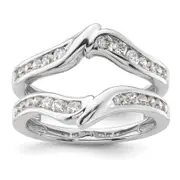 14k White Gold 5/8 Ct. Lab Grown Diamond VS/SI+ G+ Ring Guard