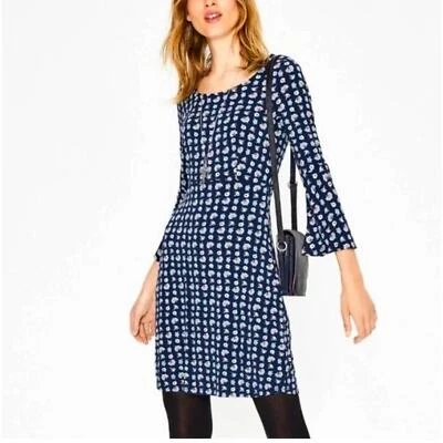 Boden Miriam Women’s Floral Jersey Knit Dress Navy Blue Size 6 NEW