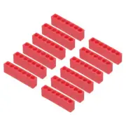 12pcs Plastic Hex Shank Screwdriver Bit Holder 7 Holes Drill Storage Case, Red