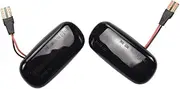 2pcs Amber Yellow Front Side Marker Light For Audi A3 S3 8P A4 S4 RS4 B6 B7 B8 A6 S6 RS6 C5 C7 Turn Signal Light(Smoked Black)