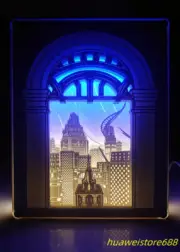Final Fantasy XIV FF14 Amaurot 3D Paper Carving Light Lamp USB Night Light Decor