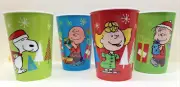 Peanuts NEW Set of 4 Plastic 10 OZ Cups with Snoopy/Charlie Brown/Linus/Sally