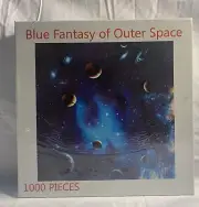 Blue Fantasy of Outer Space- Space Puzzle 1000 Piece Challenge Blue Board Jigsaw