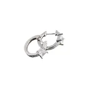 ANYCO Earrings Sterling Silver White Luxury Square CZ Round Ear Buckle For Women Girl Teen Chic Fashion Stylish Accessories Jewelry Gifts