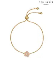 Ted Baker Gold Tone PETIAL: Painted Flower Adjustable Bracelet (E21666) | $46