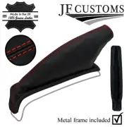 RED STITCH LEATHER HANBRAKE BOOT + METAL FRAME FOR TOYOTA TACOMA MK3 16-21