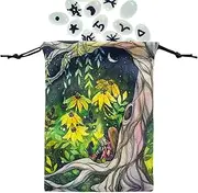 Qkbuza Tarot Deck Storage Bag, Animal Print Tarot Pouches with Drawstrings, Color Double Sided Storage Pocket, Portable Gift Pouch Velvet Bags for Jewelry, Tarot Cards, Cr