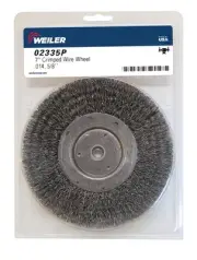 Weiler 02335 7" Wolverine Medium Face Bench Grinder Wheel, .014" Crimped Stee...
