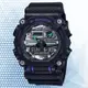 CASIO卡西歐 G-SHOCK 工業設計 金屬光澤 工作型雙顯錶GA-900AS-1A 黑色