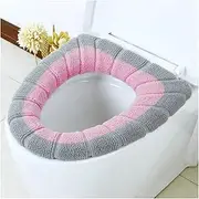 HAKGKFAFMQ O-Type Toilet Seat Cover Mat Washable Soft Warmer Lid Cushion Pad Bathroom Toilet Accessories Commode Toilet Cover Standard Size Toilet seat Cover(11)