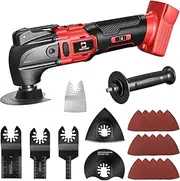 [Cerycose] Cordless Oscillating Tool Compatible with Milwaukee Battery, Brushless-Motor Tool with Auxiliary Handle, Oscillating Multi-Tool for Scraping, Sanding,Cutting Wood(Battery Not Included)