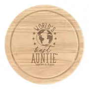 World's Best Auntie Round Chopping Cheese Board Funny Aunt Gift Present