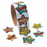 Winner Star Stickers on Roll - 100 Stickers