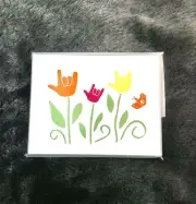 Sign Language/ ASL I Love You Flower Greeting Cards (Pack Of 10/with Envelopes)