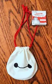 NWT New So Cute Disney Baymax Big Hero 6 Daiso Japan Small Drawstring Bag