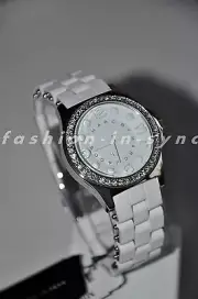 Marc by Marc Jacobs MBM 9030 White & Silver Silicone Glitz Watch with Box