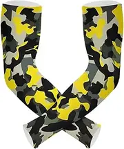 [Yoogain] UV Protection Arm Sleeves UV Protection Balck Yellow Camouflage Compression Sleeves Outdoor Sports & Outdoor Working Anti-Run cubre brazos, Balck Yellow Camouflage