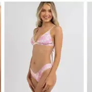 NEW Rip Curl Classic Surf Triangle Bikini Top & Cheeky Bottom Pink Size Medium