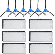 [Goofly] Pack of 12 Replacement Accessories Kit Set Tool for Eufy RoboVac 11S / RoboVac 30 / RoboVac 30C / RoboVac 17C Vacuum Cleaner - 6 Side Brushes + 6 Filters