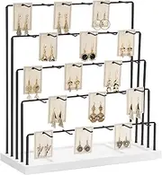 [DGWJSU] Earring Display Stands for Selling, Earring Rack Display Holder Stand, Jewelry Display for Selling Earring Cards, Bracelets, Rings, Necklaces 15" W x 6" D x 15.5" H (30 Hooks)
