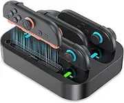 GagaKing 4 in 1 Controller Charging Dock for Nintendo Switch 2 Joy Con, 2.5H Fast Charging Joy Con Charger Station with LED Indicator, Organized Storage Stand for Switch 2 Accessories