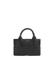 BOTTEGA VENETA Arco Candy $3100 Black/White Intreccio Tote Bag New & Authentic