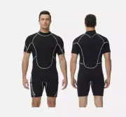 Owntop Shorty Wetsuit SMALL 3/2mm CR Neoprene Ultra Stretch Back Zip w/Pull-Tab
