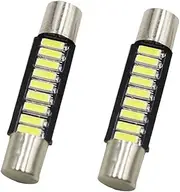 Ruiandsion 2pcs 28mm 29mm Festoon LED Bulbs DC 12V 4014 9SMD Chipsets 6000K Bulbs for Auto Interior Dome Map Light Lamp Bulbs Sun Visor Vanity Mirror LED Bulbs
