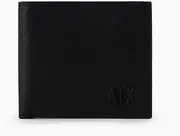 A | X ARMANI EXCHANGE Men's Tonal Ax Logo Billfold with Coin Pocket Wallet, Black, One Size, Black