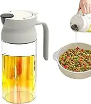 Oil Bottles for Kitchen,Oil Container with Automatic Cap - Glass Cruet, Leak-Proof Vinegar Container for Home Restaurant Counter