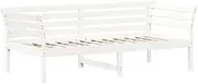 [vidaXL] White Solid Pine Wood Daybed - Sofa and Bed Combo for Bedroom, 90x190 cm Single Mattress Compatibility, with Safety Guardrails and Supportive Plywood Slats - Modern Day Bed Couch Design, 842879