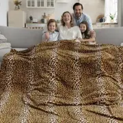 Fleece King Size Blanket, Super Soft Cozy 90"x108"-King 01 Brown Leopard