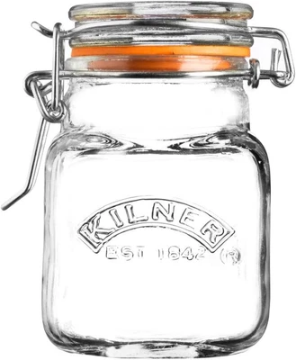 Kilner Square Clip Top Spice Jar, 70ml, Transparent 01651 (0025.460)