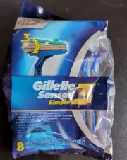 Gillette Sensor 3 Simple Disposable Razors 8 count NEW