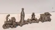 1995 Coca Cola 4 Piece Mini Train Set Vintage Pewter New
