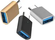 LABRIMP 3Pcs Type C to USB Adapter Fast Converter for Smartphones Tablets Laptops Compact USB C Converter with LED Indicator Options