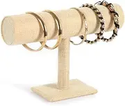 [Generic] Bracelet Holder Necklace Jewelry Display Stand for Home Organization ，Suede Bracelet Head Flower Watch Jewelry Stand Jewelry Display Stand (Hemp cloth, One size)