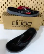Hey Dude Men's Flinn Sox Sandals Total Black - US 8 EU 41