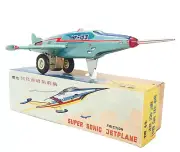 China Shanghai MF-103 SUPER SONIC JETPLANE Tin Friction Toy PLANE MIB`60 RARE!