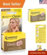 Classic Earplugs - 12 High-Quality Noise Reduction Pair for Ultimate Comfort